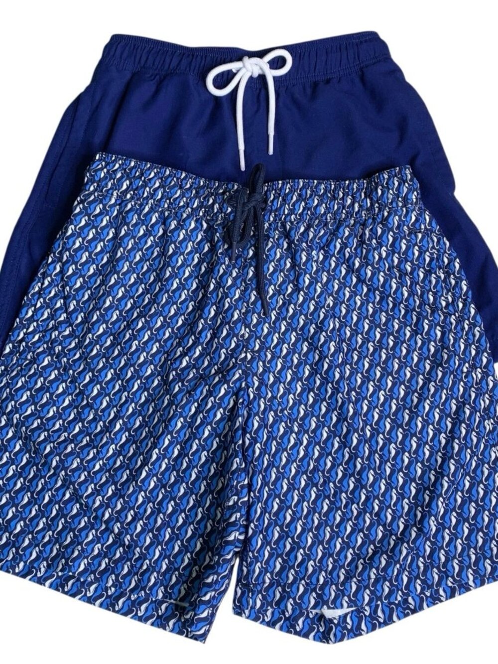 2 Pair Amazon Essentials Swim Trunks Shorts Mens XS 3 Pockets Mesh Briefs Blue